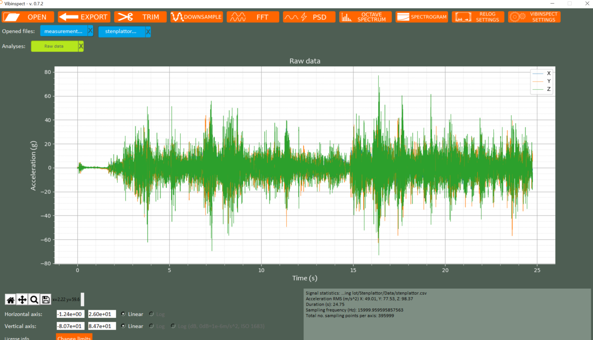 Vibinspect Vibration analysing software