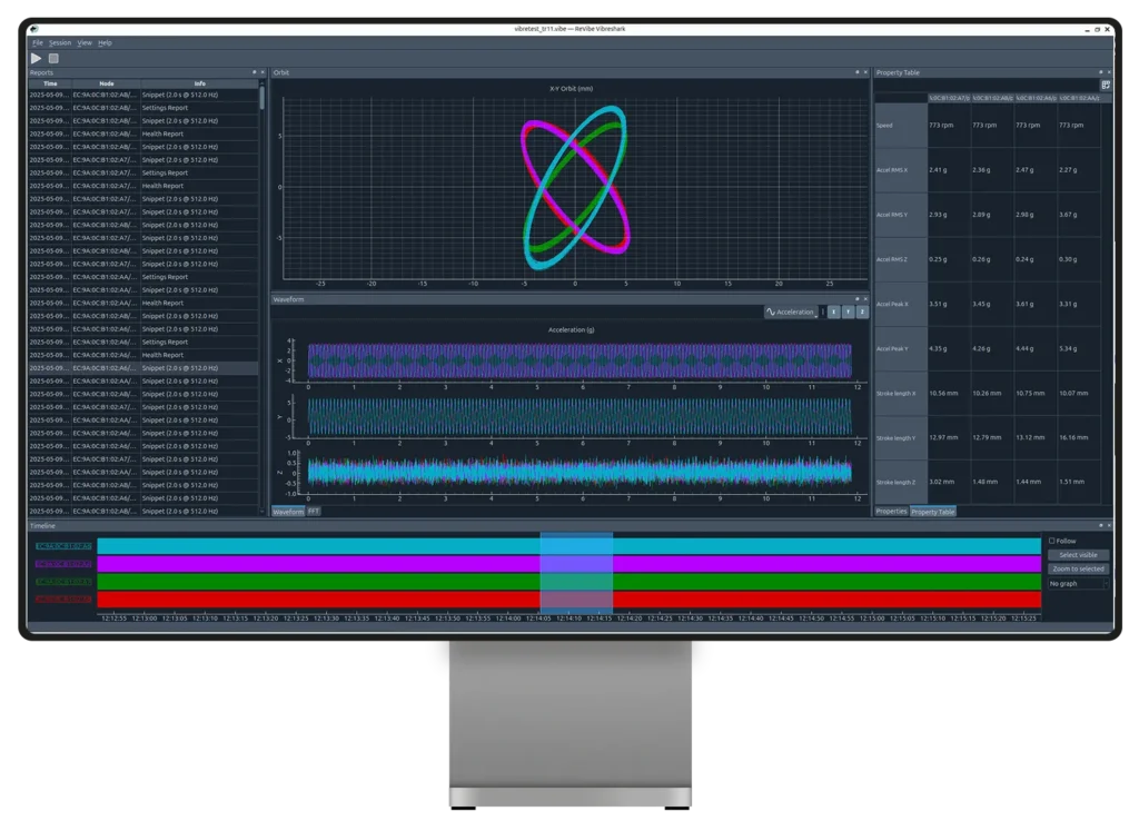 A desktop screen with Revibe's Vibreshark software